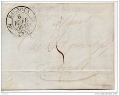 Lettre Partie De Bagnols . Cachet Circulaire 1838 - 1859-1959 Lettres & Documents
