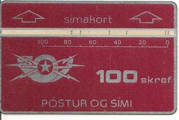 CARTE- ISLANDE -HOLOGRAPHIQUE-1986-100 SKREF-GENERIQUE-GRENAT-V° N°601A77909 Endroit En Bas A Droite-TBE-TRES RARE - Islandia