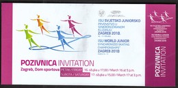 Croatia Zagreb 2018 / ISU World Junior Synchronized Skating Championships / Invitation Ticket - Skating (Figure)