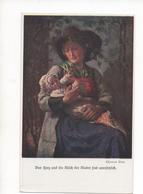 KÜNSTLER AK   THOMAS RISS,   " DAS HERZ UND DIE MILCH DER MUTTER SIND UNERSETZLICH "  ~ 1910 - Hummel