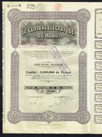 LE CENTRAL ELECTRIQUE DU NORD - Action Privilègiée De 200 Frs - Année 1923 - Tirage : 25.000 - 2 Scans. - Electricidad & Gas