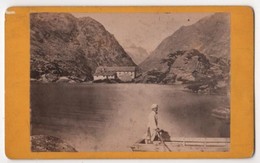 CDV Photo Originale XIXème Hospice Et Lac Du Grimsel Barque Par Gabler Interlaken Cdv 2328 - Ancianas (antes De 1900)