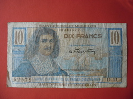 Billet Saint-Pierre-et-Miquelon, 10 Francs, Undated (1950-1960), TB, KM:23 - COLBERT - Other & Unclassified