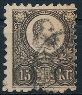 O 1871 Réznyomat Feketésbarna 15kr álkett?snyomat / Mi 12b Double Print - Autres & Non Classés