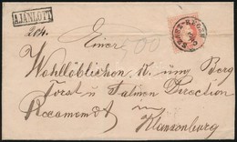 ~1868 5kr (hajtás) + 10kr Ajánlott Levélen 'SZÁSZ-RÉGEN' Klausenburg - Other & Unclassified