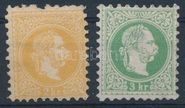 (*) 1867 2kr, 3kr Felül Sérült Ill. Elvékonyodott Bélyeg / Faults - Other & Unclassified