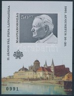 ** 1991 II.János Pál Pápa Magyarországi Látogatása Vágott Blokk (6.500) - Otros & Sin Clasificación