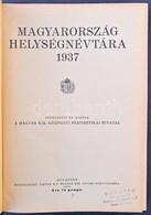 Helységnévtár 1937 (kicsit Sérült Gerinc) - Otros & Sin Clasificación