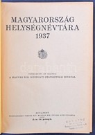 Helységnévtár 1937 (kicsit Sérült Gerinc) - Other & Unclassified