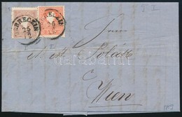 1859 5kr I + 10kr I Levélen 'DEBRECZIN' - Wien - Otros & Sin Clasificación