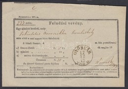 1873 Feladóvevény / Sender's Receipt 'GY?RVÁR VAS M.' - Autres & Non Classés