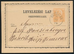 1874 Díjjegyes Levelez?lap / PS-card 'BOZOVICS' - Temesvár - Autres & Non Classés