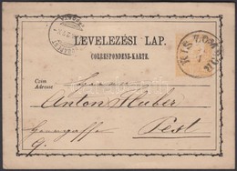 1874 Díjjegyes Levelez?lap / PS-card 'KIS ZOMBOR'-'BUDAPEST' - Other & Unclassified