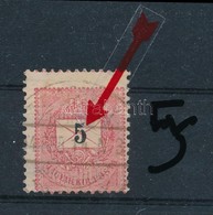 O 1889 5kr, Az 5-ös Számnál Szakadás, Lemezhiba / With Plate Variety - Other & Unclassified