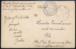 1916 Képeslap Haditengerészeti Postával 'K.u.K MARINEFELDPOSTAMT POLA' + 'S.M.S. RADETZKY' - Other & Unclassified