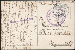 1917 Tábori Posta Képeslap / Field Postcard 'PANNÓNIA UTCA HADIKÓRHÁZ / Gazdasági Hivatala' - Otros & Sin Clasificación