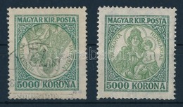 O 1921 Koronás Madonna 5000K Fordított Középrésszel ún. Fordított Madonna, A Budapest 72. Posta Hírdet? Bélyegz?jével Bé - Autres & Non Classés