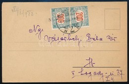 1922 Budapest Helyi Levelez?lap 2 X 200f Portóval / Local Postcard With 2 X 200f Postage Due - Other & Unclassified