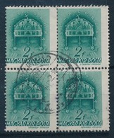 O 1939 Templom 2f Négyestömb Látványos Elfogazással / Mi 599 Block Of 4 With Shifted Perforation - Altri & Non Classificati