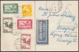 1933 Légi Képeslap Belgrádba / Airmail Postcard To Beograd - Otros & Sin Clasificación