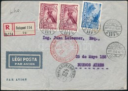 1937 Ajánlott Légi Levél Repül? (III.) 40f + 2 X 2P Bérmentesítéssel Brazíliába Küldve (800 Pont++) / Registered Airmail - Otros & Sin Clasificación