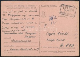 1944 Tábori Posta Levelez?lap LOSONC Pályaudvari Levélszekrényb?l Bélyegzéssel - Otros & Sin Clasificación