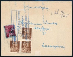 1945 (2. Díjszabás) Kézbesítési Vevény Nyomtatványként Feladva Hadvezérek 3 X 4f + Kisegít? 30f/30f Bérmentesítéssel - Other & Unclassified