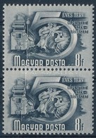 ** 1950/1953 Ötéves Terv II. 8f Pár Végigfutó Papírránccal / Mi 1173 Pair With Paper Crease - Other & Unclassified