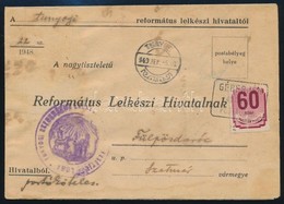 1949 Portós Küldemény ,,GÉBERJÉN' Postai ügynökség Bélyegz?vel - Other & Unclassified