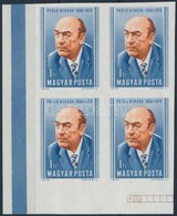 ** 1974 Pablo Neruda Vágott ívsarki Négyestömb (4.800) - Other & Unclassified