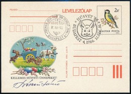 1986 Húsvét Díjjegyes Levelez?lap Els?napi Bélyegzéssel, A Tervez?, Kékesi László Aláírásával - Otros & Sin Clasificación