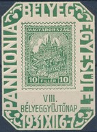 ** 1931/2b VIII. Bélyeggy?jt? Nap Emlékív (10.000) - Other & Unclassified