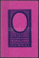 ** 1938/5b Siófoki IV. Nemzetközi Sporthét Propaganda Bélyegkiállítás Emlékív Fázisnyomata - Altri & Non Classificati