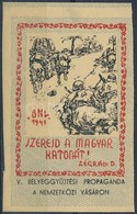 ** 1941/9abbI Magyar Honvéd Emlékív 'Szeresd A Magyar Katonát' (ívszélek Levágva) (8.000) - Other & Unclassified
