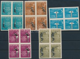 ** 1962 Olimpia Vágott Sor Négyestömbökben Mi 657-661B - Other & Unclassified