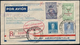 1931 Zeppelin Ajánlott Levél / Registered Zeppelin Cover Buenos Aires - Friedrichshafen - Braunschweig - Altri & Non Classificati