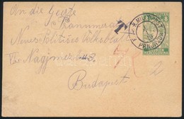 1916 8h Díjjegyes Levelez?lap Portózva / 8h PS-card With Postage Due 'K. Und K. MILIT.POST PRNJAVOR' - Other & Unclassified