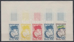 ** 1961 Csatlakozás Az ENSZ-hez Mi 157 5 Klf Fogazatlan Színpróba ötöscsíkban / Stripe Of 5 Different Imperforate Coulor - Autres & Non Classés