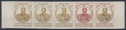 ** 1958 Norodom Király Mi 58 5 Db Fogazatlan Színpróba ötöscsíkban / Stripe Of 5 Different Imperforate Coulor Proofs - Otros & Sin Clasificación