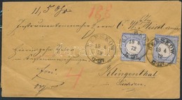 1872 2 X Mi 5 (az Egyik Bélyeg Egy Már Felbélyegzett Borítékról Levágva) Pénzes Levélen / 2 X Mi 5 (1 Cut Out From A Fra - Otros & Sin Clasificación