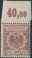 ** 1889 Mi 50c ívszéli Bélyeg Eredeti Gumival, Postatiszta, ívszélen Falcnyom / Margin Stamp With Original Gum, Mint Nev - Other & Unclassified