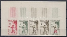 ** 1962 Vízi Sport Mi 379 5 Klf Fogazatlan Színpróba ötöscsíkban / Stripe Of 5 Different Imperforate Coulor Proofs - Altri & Non Classificati