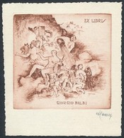 Attilio Cavallini (1888 - 1946). Ex Libris Dr. Giorgio Balbi. Rézkarc, Papír, Jelzett, 9×9 Cm - Otros & Sin Clasificación