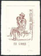 Franco Fedeli (?): Ex Libris De Filippis Mario. Rézkarc, Papír, Jelzett, Sorszámozott, 10×6.5 Cm - Altri & Non Classificati