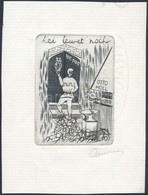 Gartmann Jelzéssel: Ex Libris Otto Holl, Rézkarc, Papír, Jelzett, 5,5×4 Cm - Autres & Non Classés