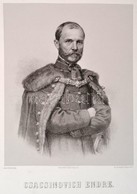 1865 Csacsinovich Endre Portréja, Litográfia, Papír, Vereby Soma/Pollák Testvérek, 48,5×31 Cm - Estampes & Gravures