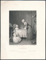 Cca 1858 Le Benedicite, Acélmetszet, Gilquin Et Dupain, 23,5×18 Cm - Estampes & Gravures