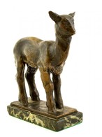 Csúcs Ferenc (1905-1999): Vikunya Borjú. Bronz, Jelzett, Márvány Talapzaton, M:20 Cm, H:17 Cm - Autres & Non Classés