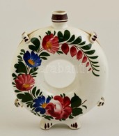 Hollóházi Riolit Kulacs, Kézzel Festett, Jelzett, Lepattanásokkal, M: 21,5 Cm - Autres & Non Classés