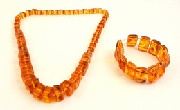 Kocka Alakú Borostyán Nyaklánc 70 Cm + Karköt?. Amber Necklace - Otros & Sin Clasificación